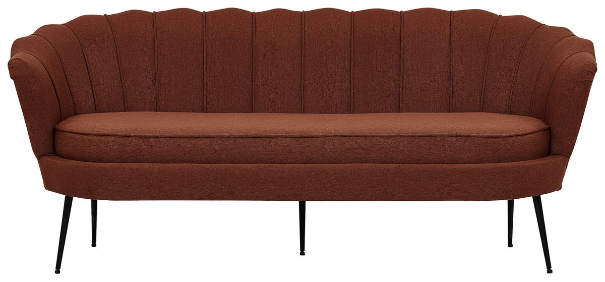 2-SITZER-SOFA in Textilgeflecht Schwarz, Rostfarben  - Rostfarben/Schwarz, Design, Textil/Metall (180/78.5/78cm) - Livetastic