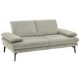 2,5-SITZER in Velours Ecru  - Ecru/Beige, Design, Textil/Metall (196/89/104cm) - Dieter Knoll