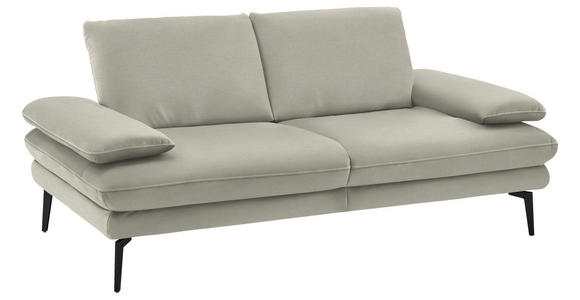 2,5-SITZER in Velours Ecru - Ecru/Beige, Design, Textil/Metall (196/89/104cm) - Dieter Knoll