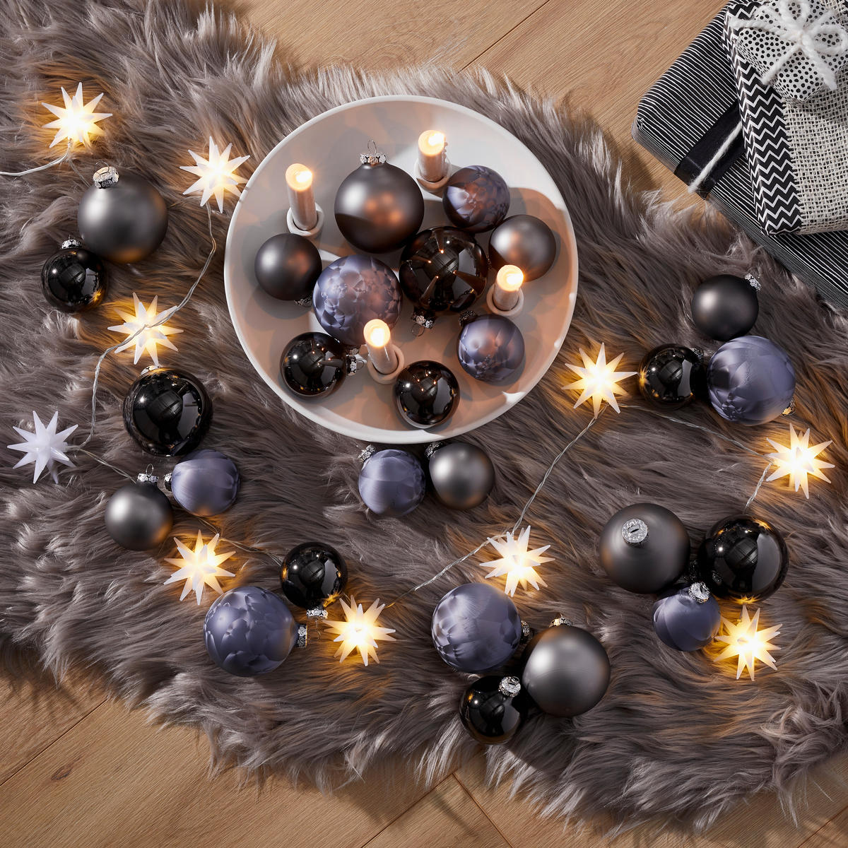 CHRISTBAUMSPITZE  - Anthrazit, Basics, Glas (31cm) - X-Mas
