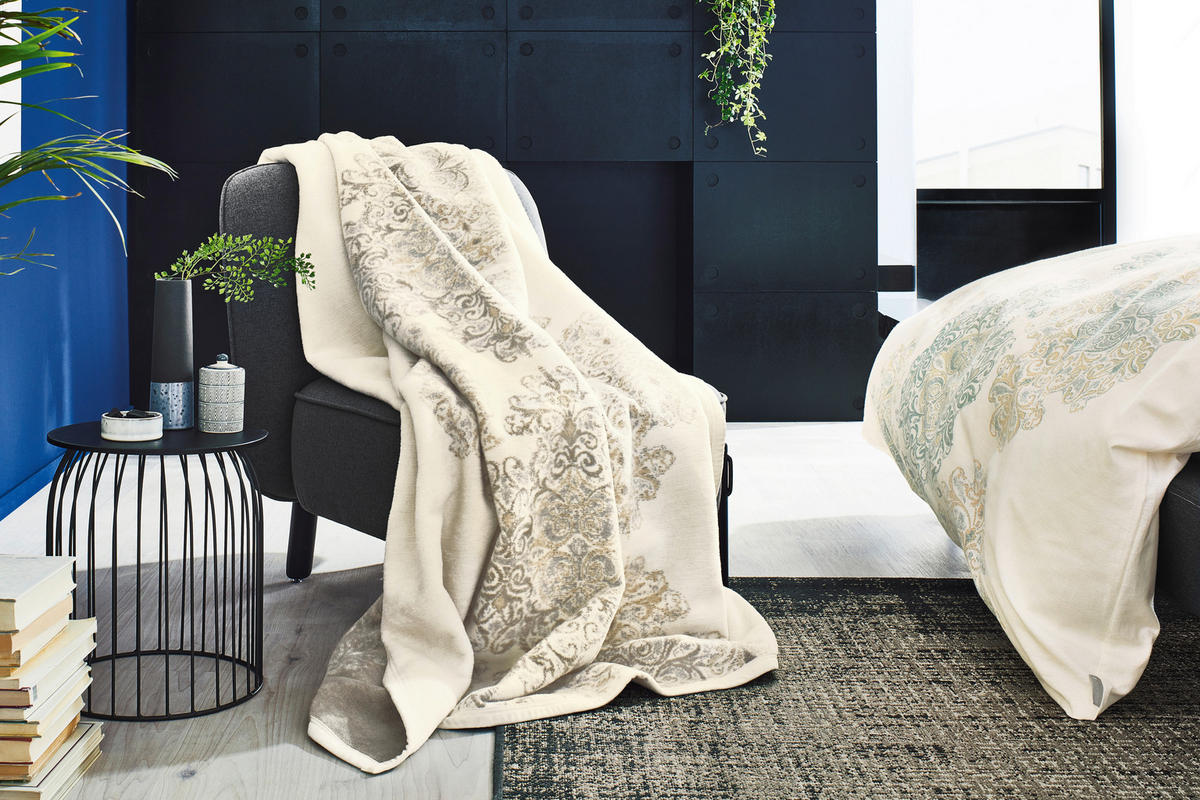 DEKORATIVNA ODEJA  BAGHERIA  150/200 cm       bela, bež  - bela/bež, Romantika, tekstil (150/200cm) - Ibena