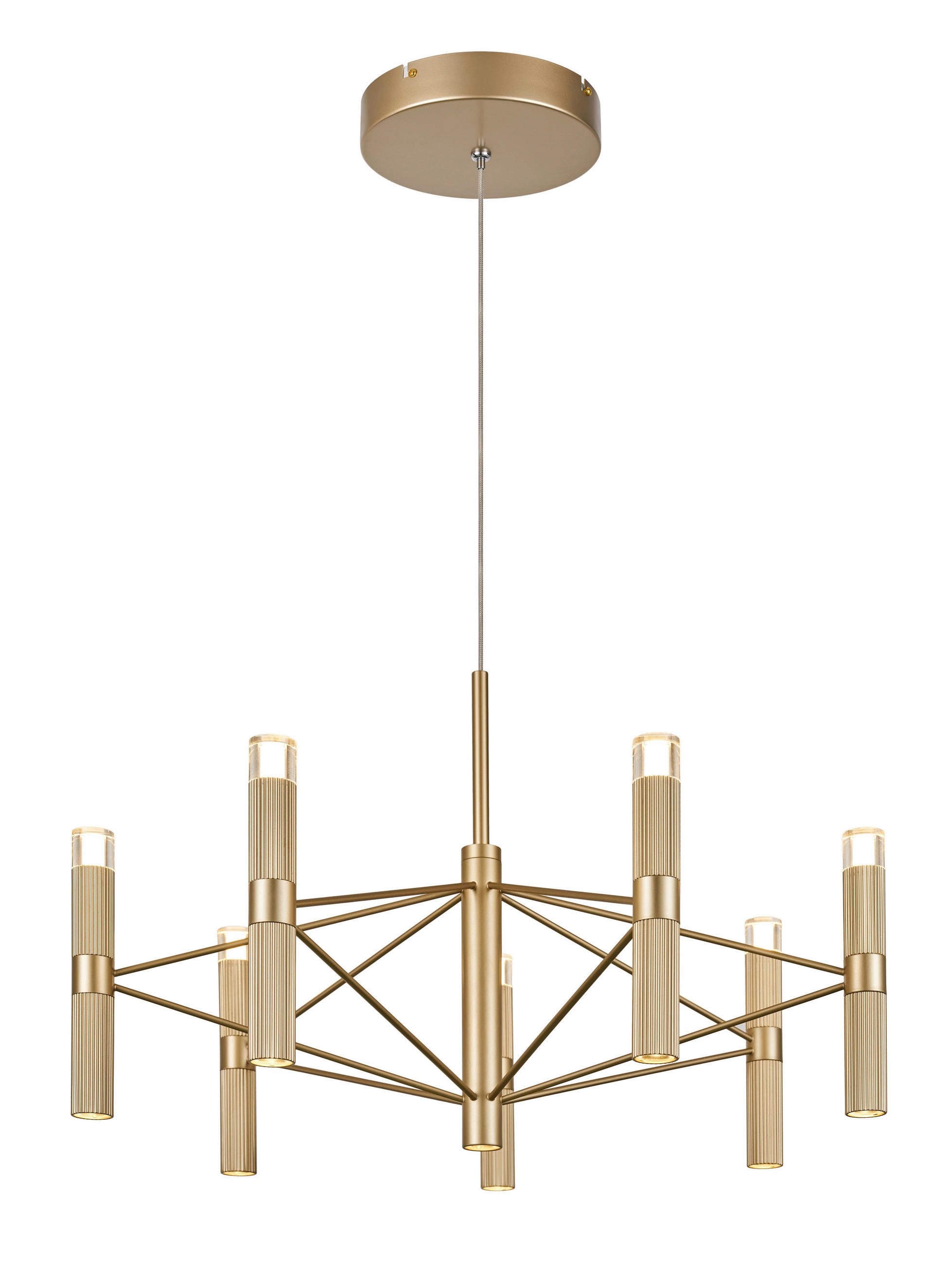 VISEČA LED-SVETILKA  ELARA  4606 lm 3000/4000/6000 K   - barve konjaka, Design, kovina (60/150cm)