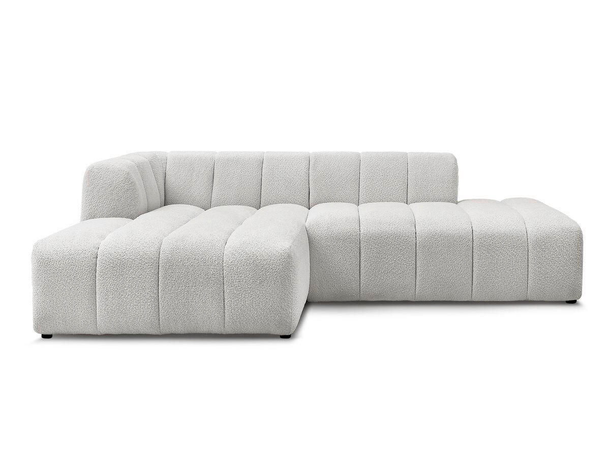 ECKSOFA  ANNECY Hellgrau Bouclé  - Hellgrau/Schwarz, MODERN, Kunststoff/Textil (170/262cm)
