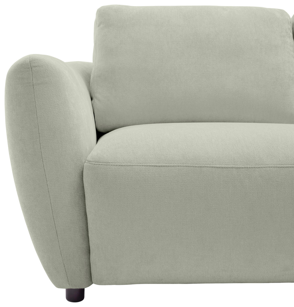 ECKSOFA  in Chenille Salbeigrün  307/224 cm  - Salbeigrün/Schwarz, KONVENTIONELL, Kunststoff/Textil (307/224cm) - Hom`in