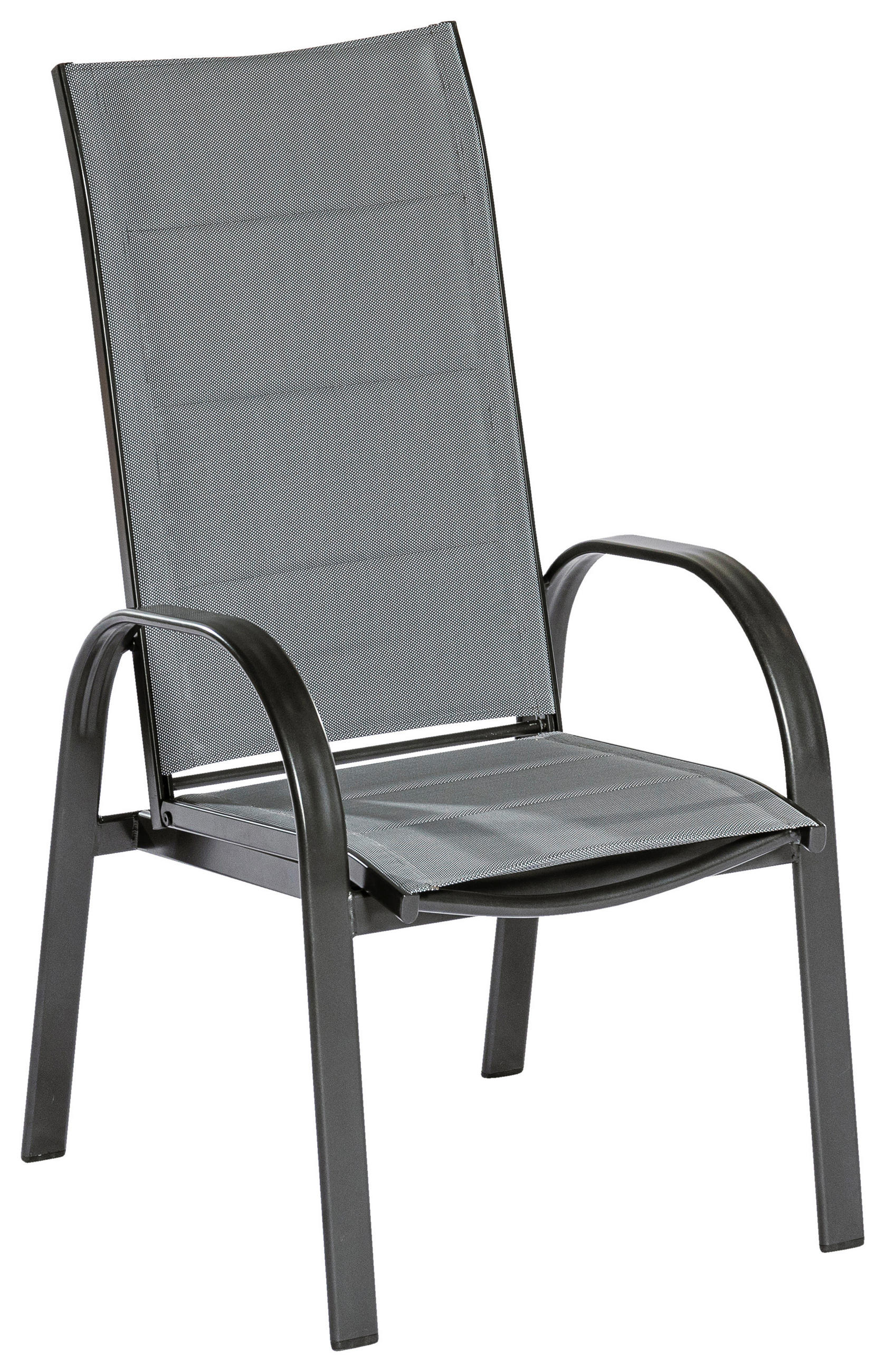 GARTENSESSEL Metall, Textil Graphitfarben, Grau  - Graphitfarben/Grau, KONVENTIONELL, Textil/Metall (57/110/73cm) - Gardenson