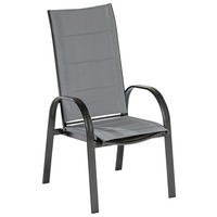 GARTENSESSEL Metall, Textil Graphitfarben, Grau  - Graphitfarben/Grau, KONVENTIONELL, Textil/Metall (57/110/73cm) - Gardenson