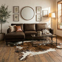 ECKSOFA Dunkelbraun Echtleder Lederlook Bettkasten, Schlaffunktion, Rücken echt  - Dunkelbraun/Schwarz, Design, Leder/Textil (166/238cm) - Livetastic