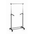 KLEIDERWAGEN in Schwarz, Chromfarben 81/100-177/42 cm   - Chromfarben/Schwarz, Basics, Kunststoff/Metall (81/100-177/42cm) - Carryhome