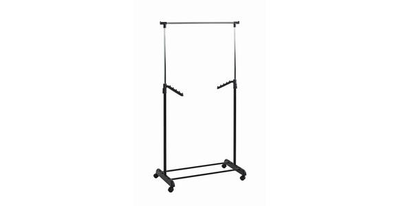 KLEIDERWAGEN in Schwarz, Chromfarben 81/100-177/42 cm   - Chromfarben/Schwarz, Basics, Kunststoff/Metall (81/100-177/42cm) - Carryhome