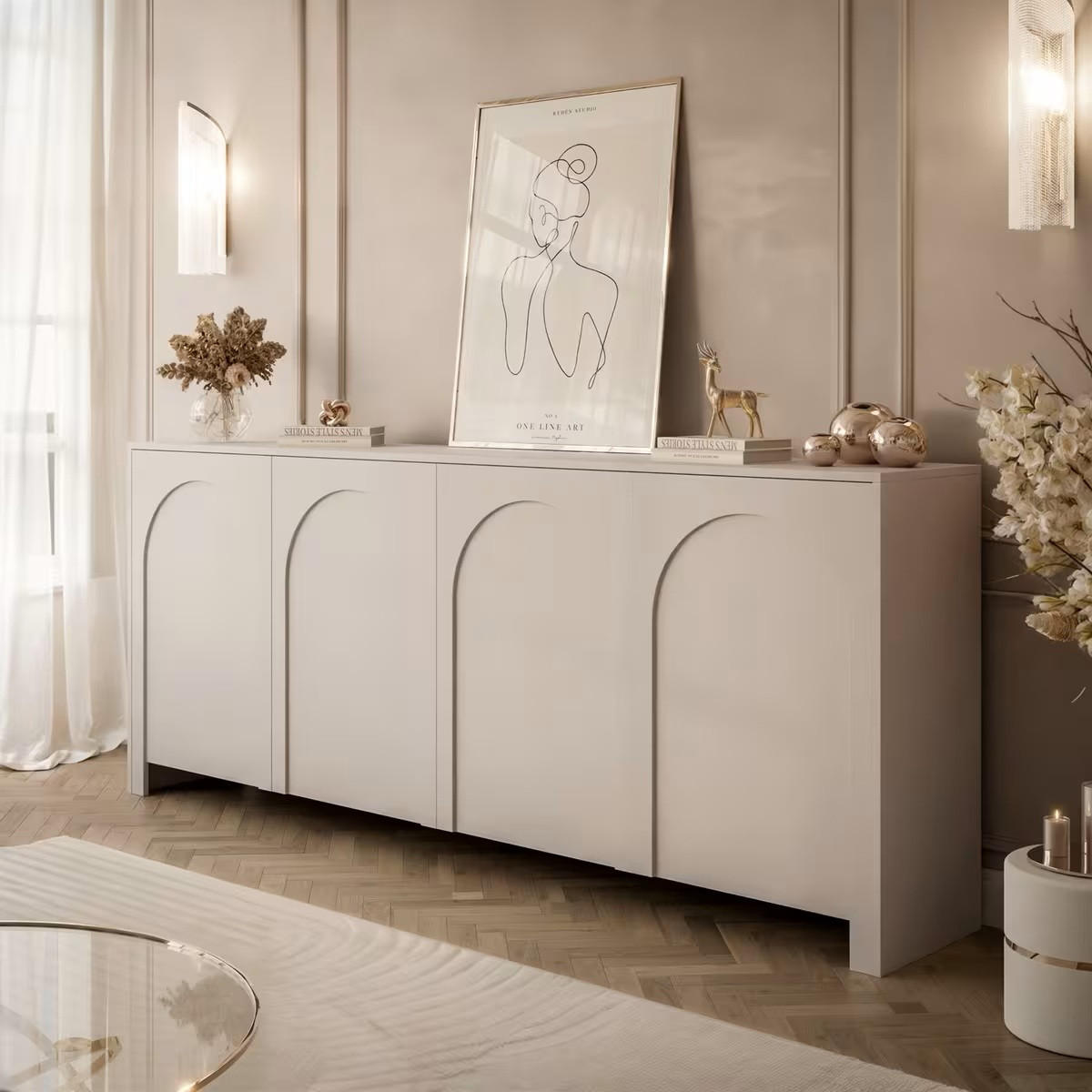 SIDEBOARD Arco 203,5/83/35 cm  - Kaschmir, Design, Holzwerkstoff (203,5/83/35cm) - Boxxx