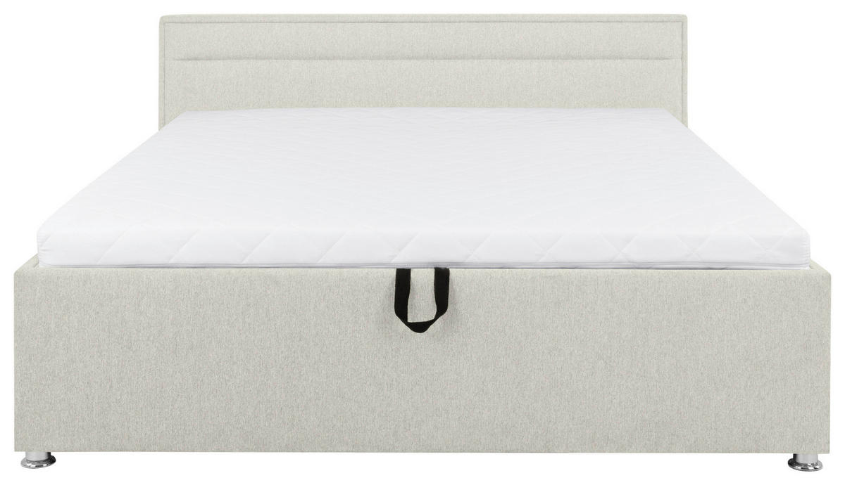 POLSTERBETT Matratze, Lattenrost, Bettkasten 160/200 cm  in Creme  - Creme, MODERN, Holz/Kunststoff (160/200cm) - MID.YOU