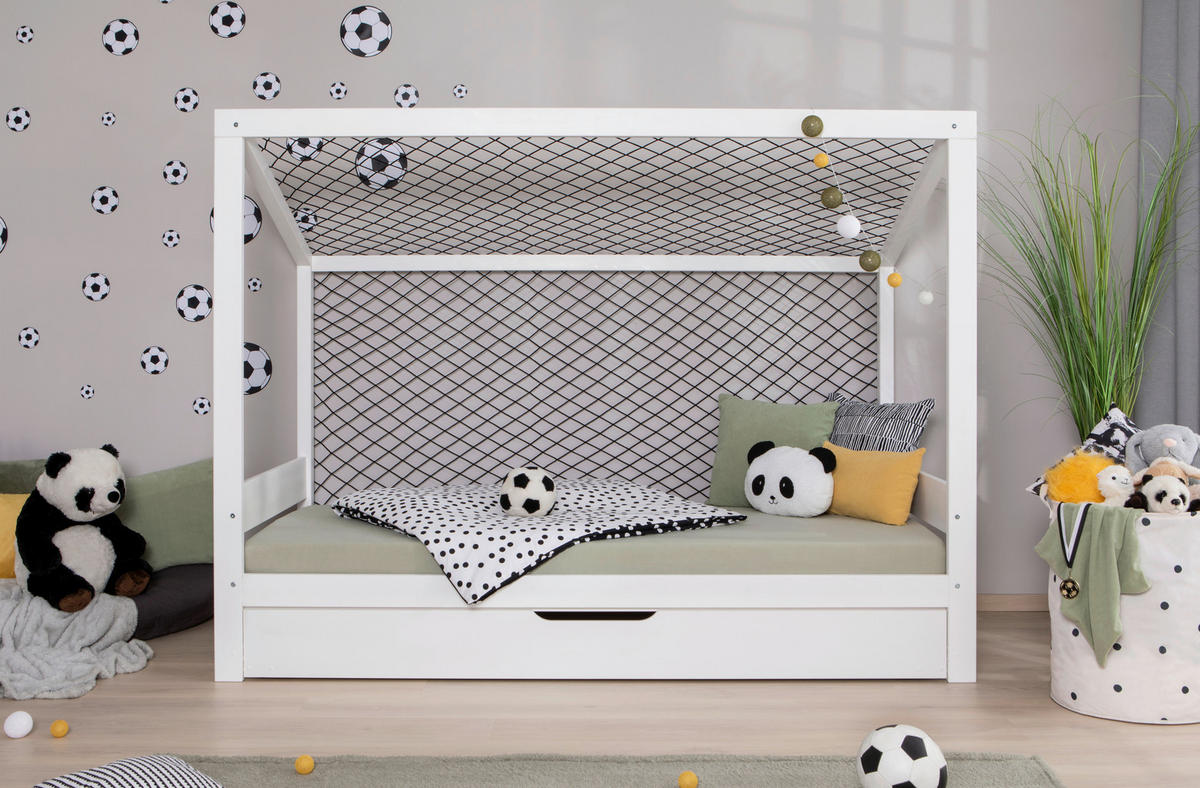 AUSZIEHBETT 90/200 cm  in Weiß  - Weiß, MODERN, Holz/Textil (90/200cm) - MID.YOU