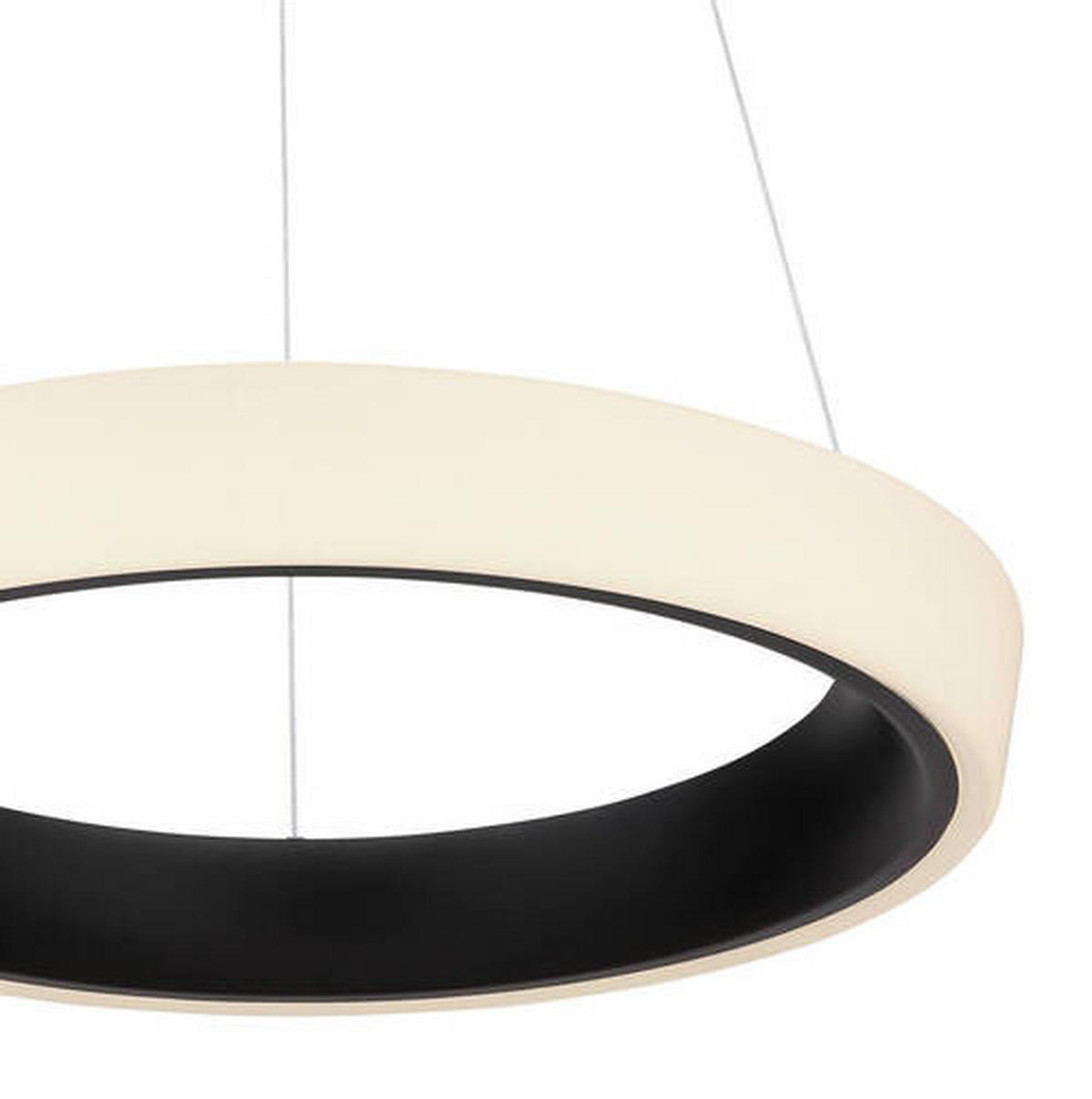 LED-HÄNGLAMPA Tabano 49,5/120 cm  - opal/svart, Design, metall/plast (49,5/120cm) - Globo