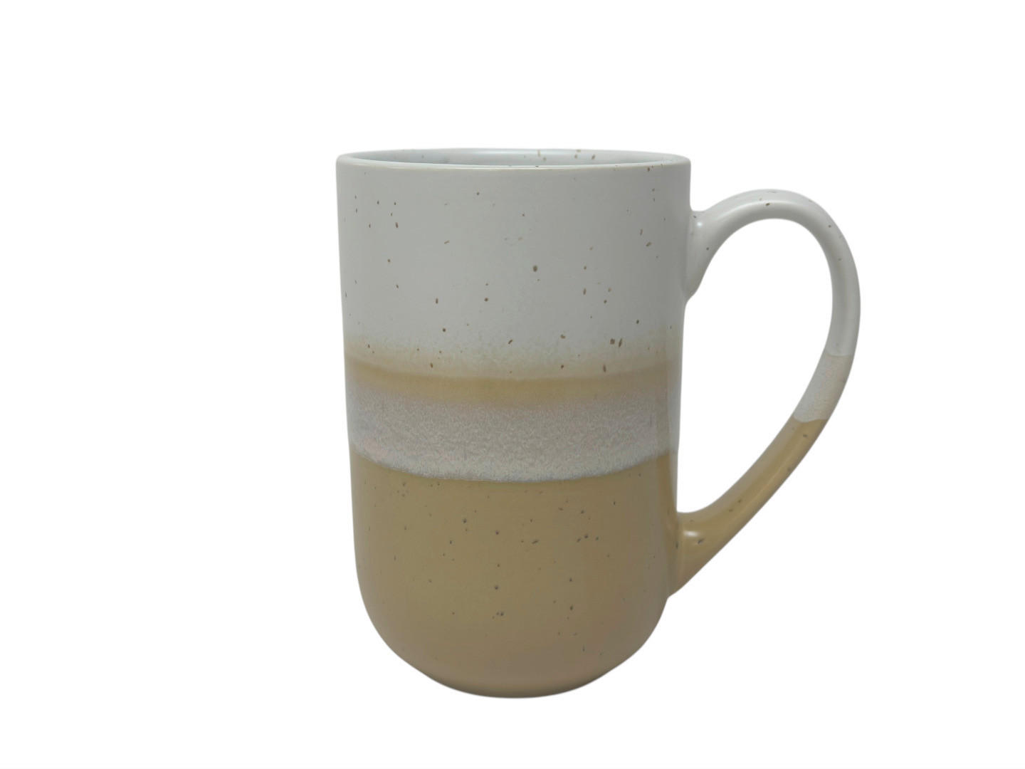 KAFFEEBECHER  480 ml   - Currygelb/Beige, Trend, Keramik (8,8/13,2cm) - Landscape