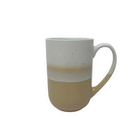 KAFFEEBECHER  480 ml   - Currygelb/Beige, Trend, Keramik (8,8/13,2cm) - Landscape