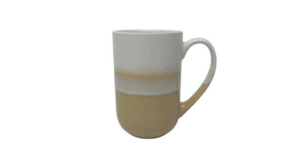 KAFFEEBECHER  480 ml   - Currygelb/Beige, Trend, Keramik (8,8/13,2cm) - Landscape
