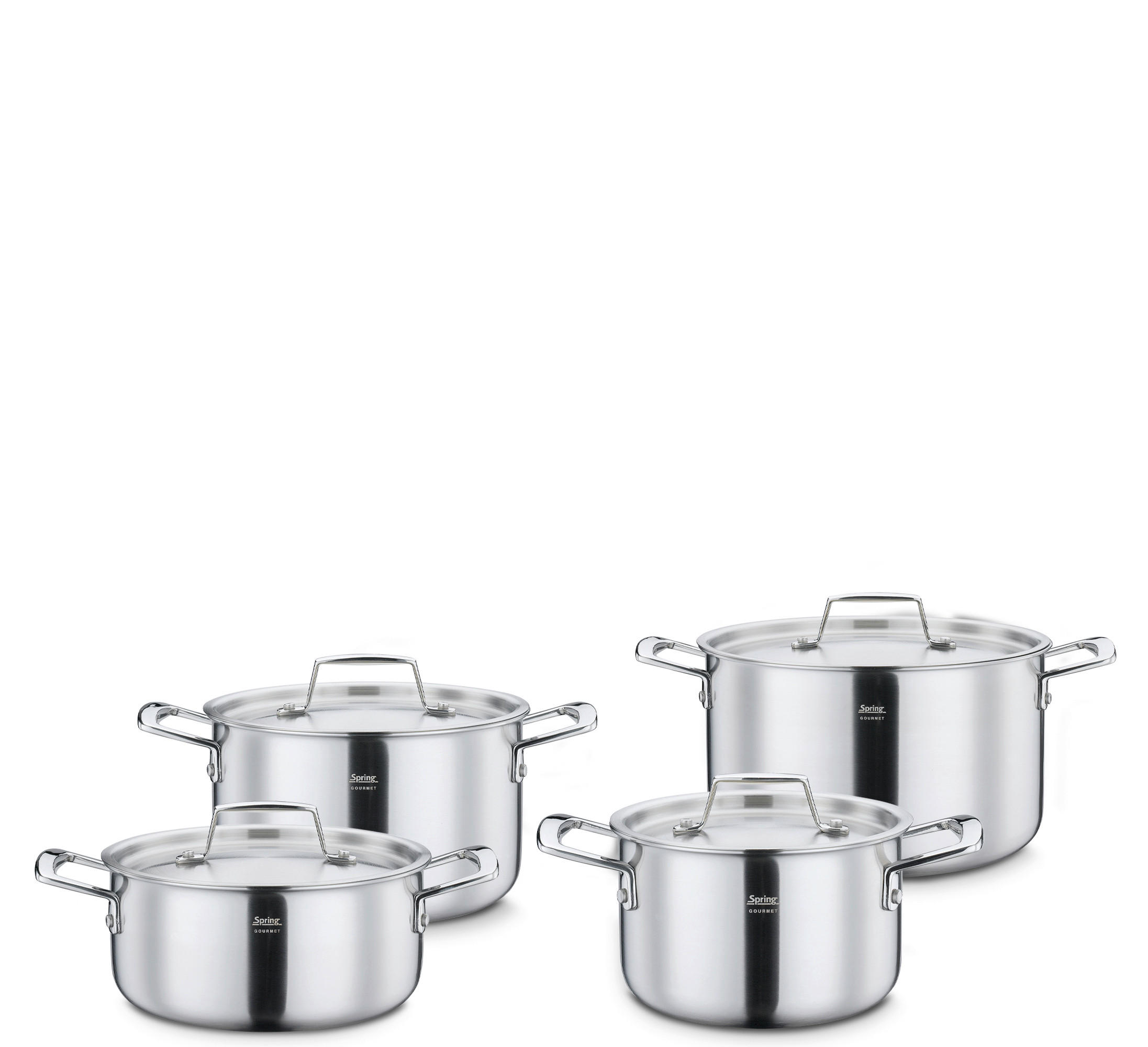 KOCHTOPFSET GOURMET  - Silberfarben, Basics, Metall - Spring