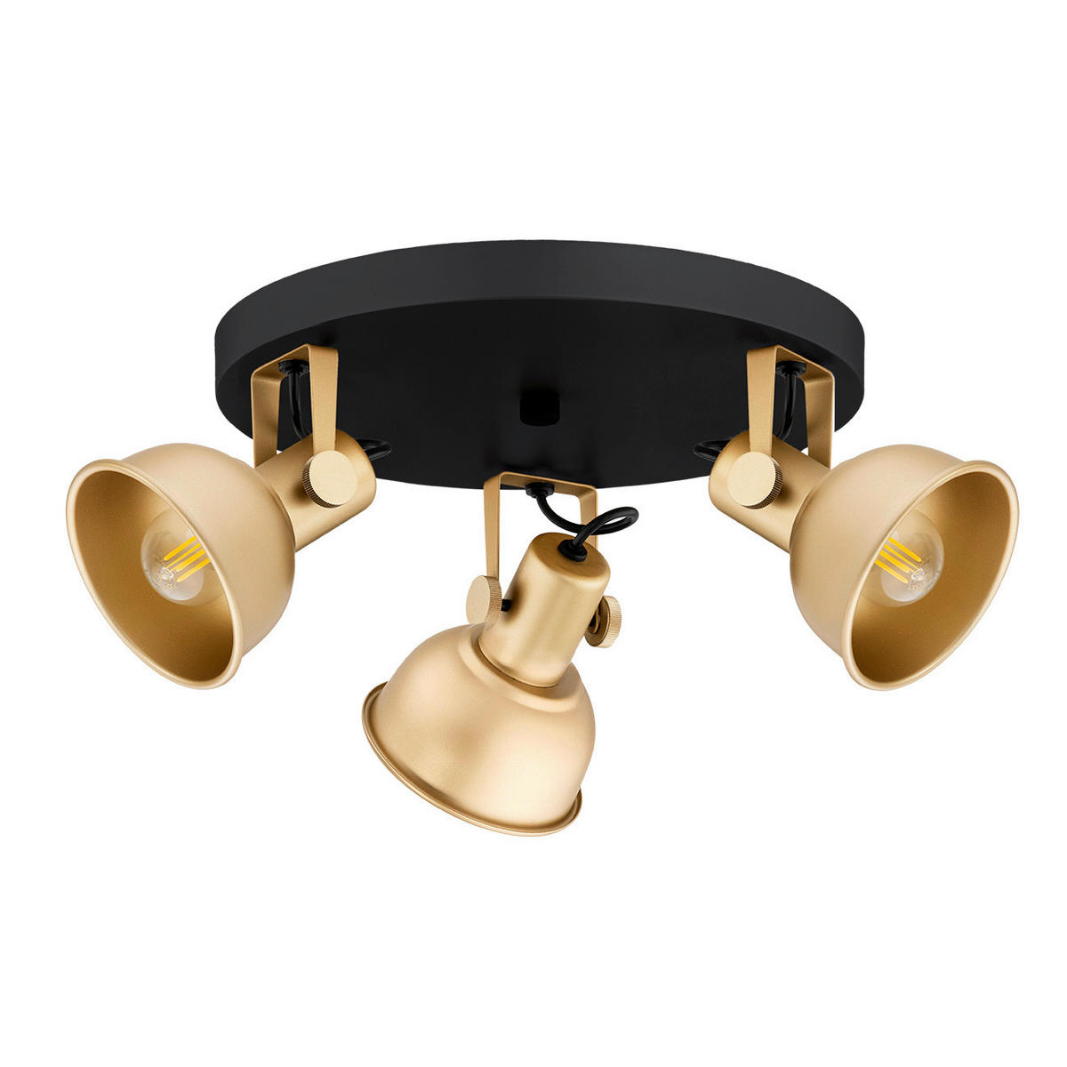 DECKENLEUCHTE Argon Lenora 19,5/40/40 cm   - Goldfarben/Schwarz, KONVENTIONELL, Metall (19,5/40/40cm)