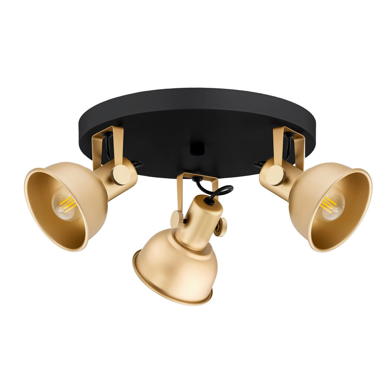 XXXLutz Deckenleuchte Argon Lenora Gold, Schwarz 40x40x19.5 cm