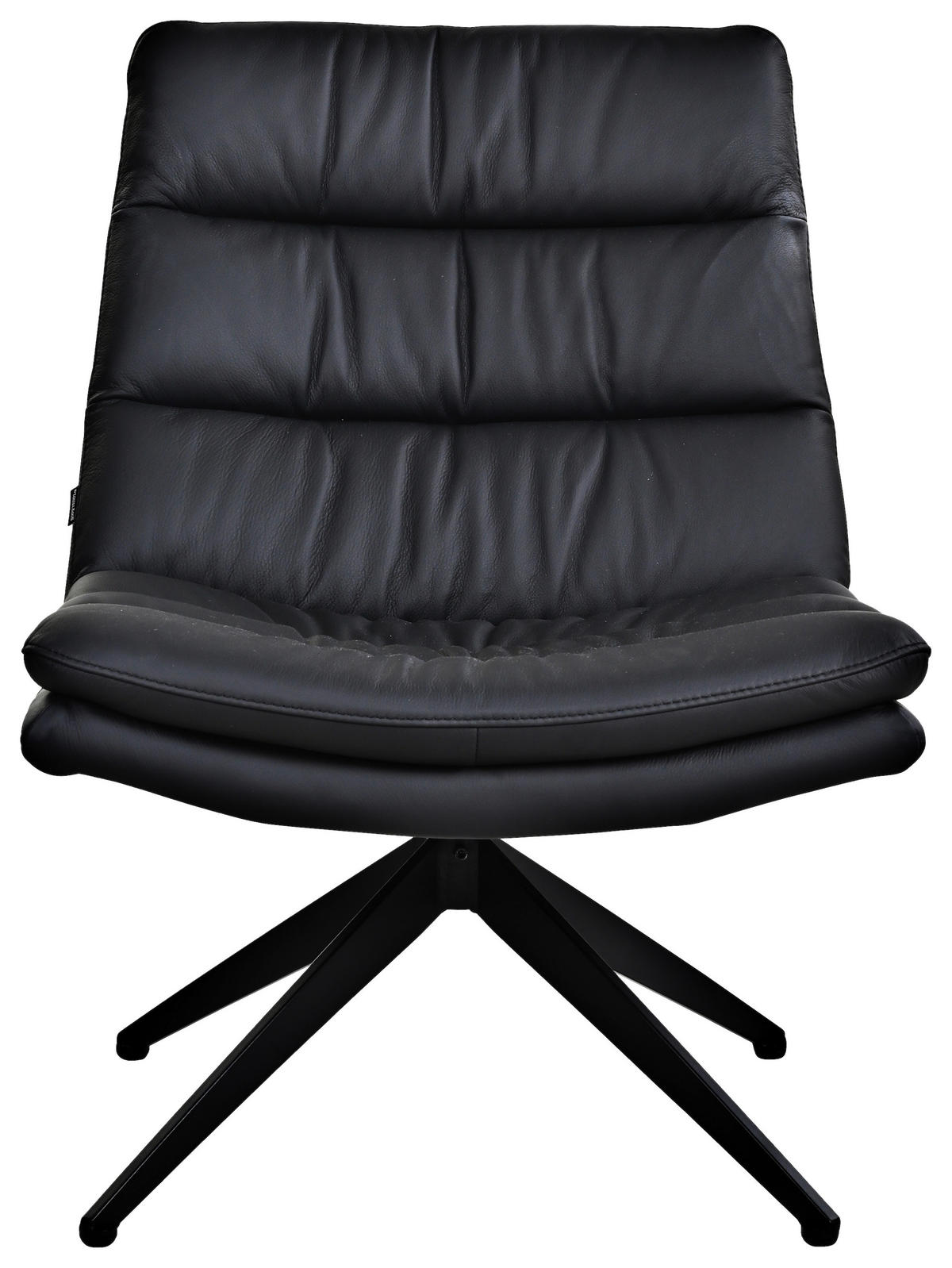 DESIGNSESSEL in Echtleder Schwarz  - Schwarz, Design, Leder/Metall (62.5/82/80cm) - Dieter Knoll