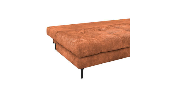 SCHLAFSOFA Chenille Terracotta Rückenkissen, Armlehnenkissen, Bettkasten, Schlaffunktion, Rücken echt  - Terracotta/Schwarz, KONVENTIONELL, Textil/Metall (203/94/96cm) - Carryhome