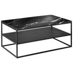 COUCHTISCH in Metall 100/60/41,5 cm  - Schwarz, Design, Stein/Metall (100/60/41,5cm) - Johann Jakob