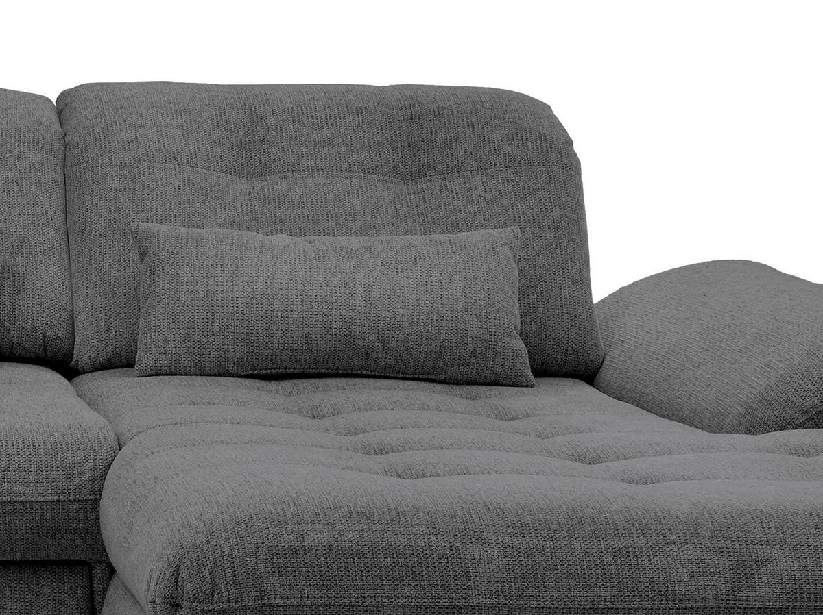 ECKSOFA in Chenille Anthrazit  - Chromfarben/Anthrazit, Modern, Textil/Metall (314/184cm) - Livetastic