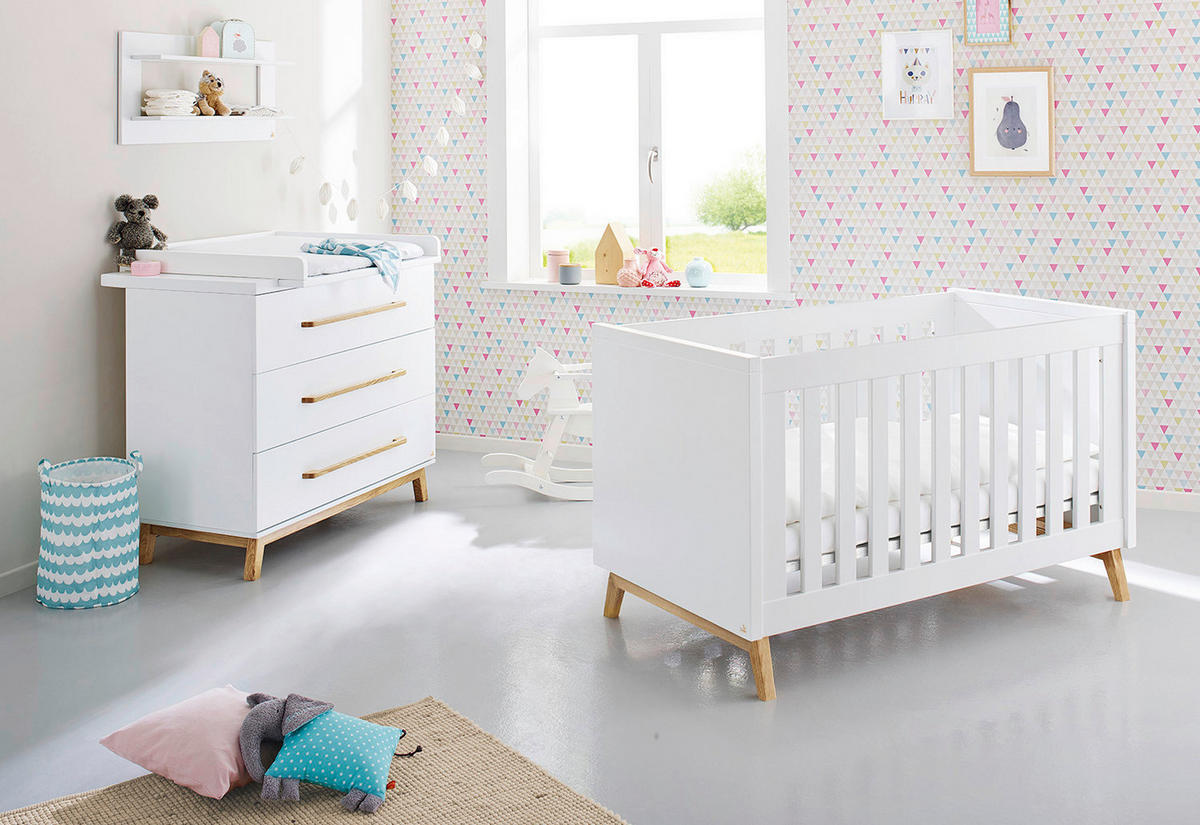 BABYZIMMER PINOLINO RIVA  - Eschefarben/Weiß, Design, Holzwerkstoff - Pinolino
