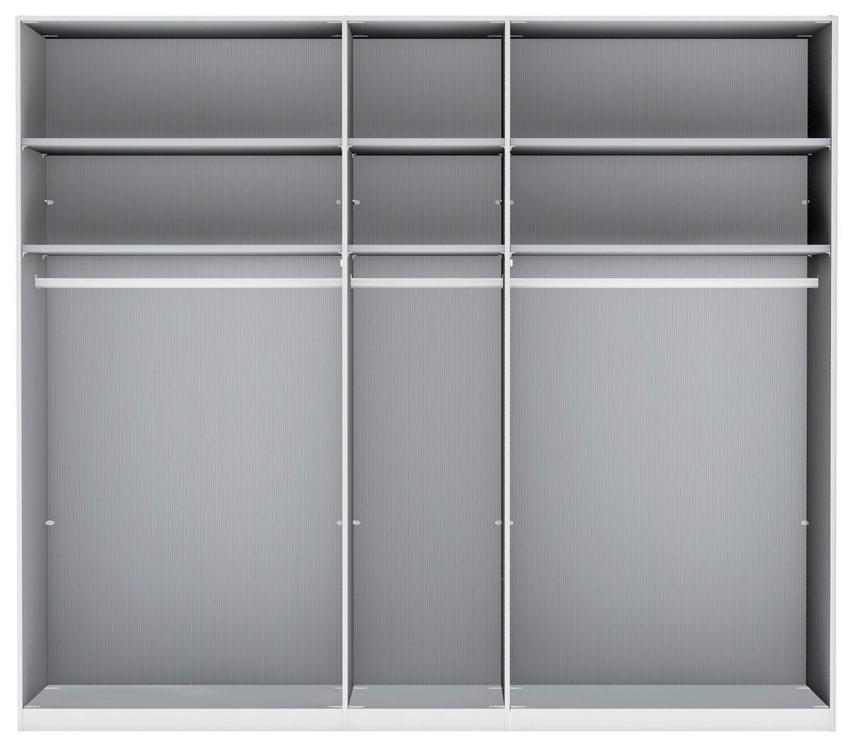 FALTTÜRENSCHRANK in Grau, Weiss  - Chromfarben/Weiss, Konventionell, Glas/Holzwerkstoff (250/216/58cm) - Dieter Knoll