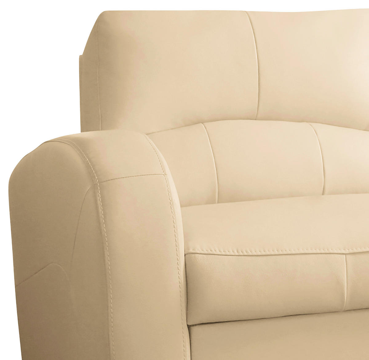 ECKSOFA in Lederlook Echtleder Beige  - Beige/Schwarz, Design, Leder/Kunststoff (227/168cm) - Livetastic