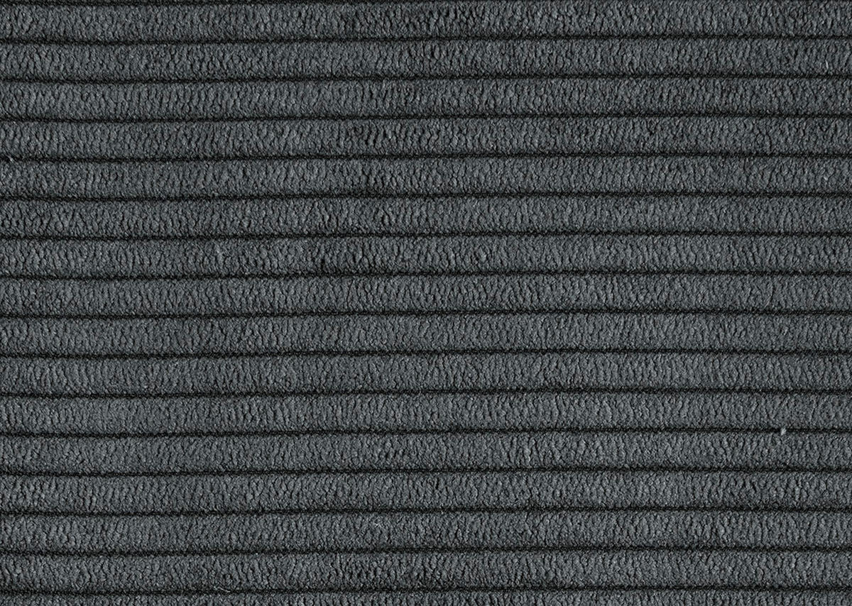 ECKSOFA in Velours, Feincord Anthrazit  - Anthrazit/Schwarz, Design, Textil/Metall (280/254cm) - Beldomo Style