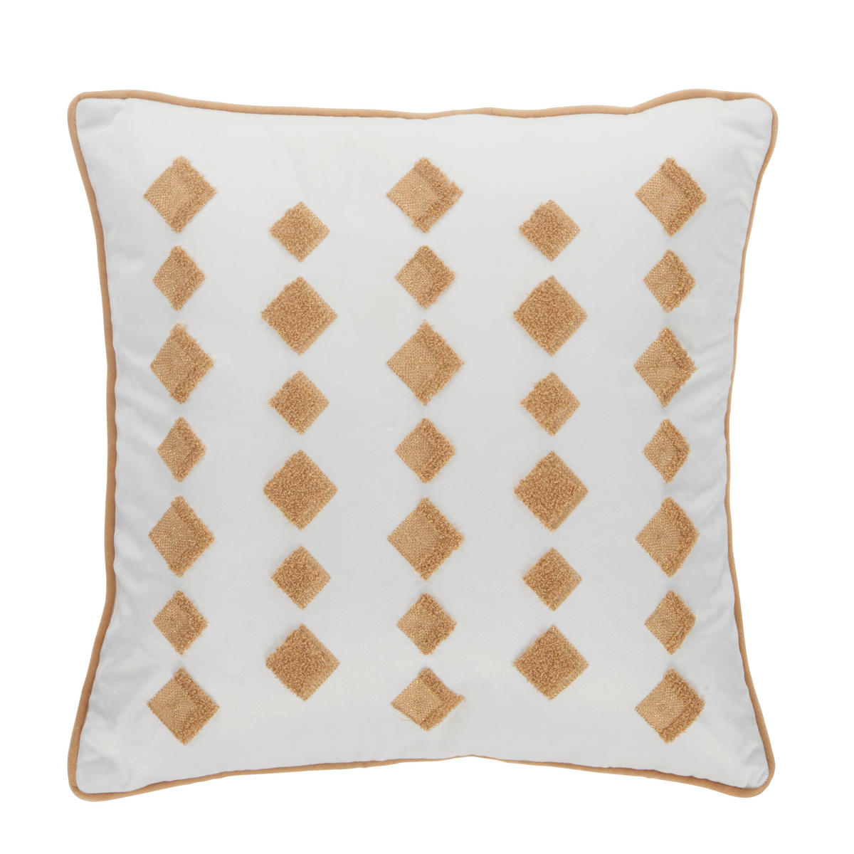 JASTUČNICA RHOMBUS  - bijela/zlatne boje, Design, tekstil (45/45cm) - Novel