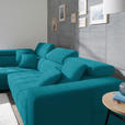 ECKSOFA in Mikrofaser Türkis 207/301 cm - Türkis/Chromfarben, Design, Textil/Metall (207/301cm) - Xora