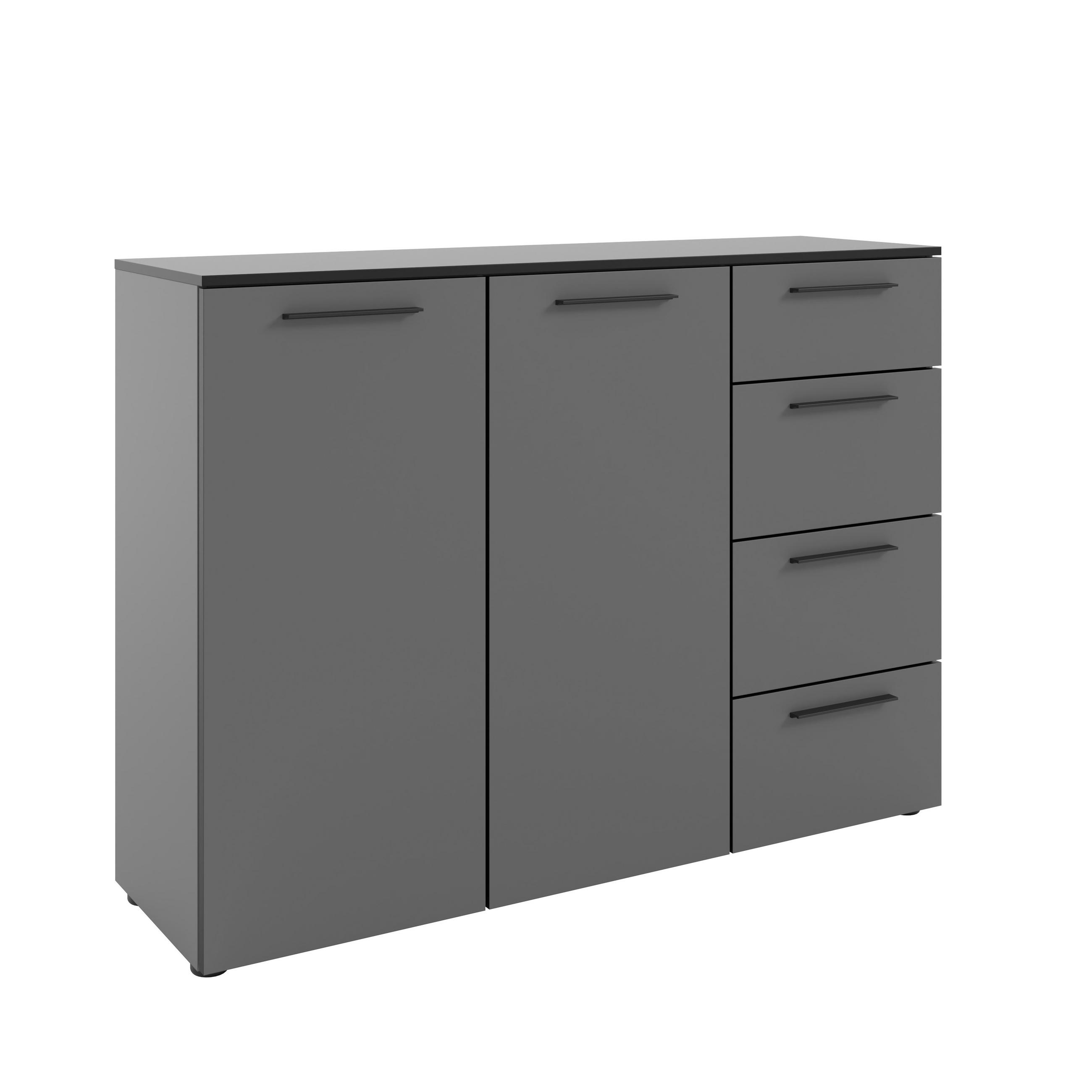 SIDEBOARD Soul 135/99,8/40 cm 4 Schublade(n)  - Dunkelgrau/Schwarz, MODERN, Holzwerkstoff/Kunststoff (135/99,8/40cm)