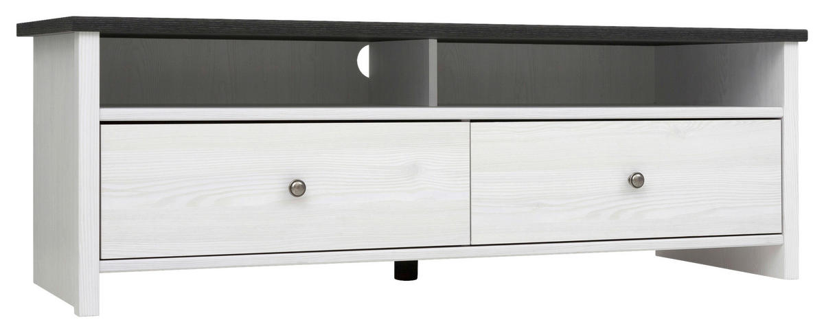 LOWBOARD  in 128,5/44/44,5 cm  - Silberfarben/Lärchefarben, Design, Holzwerkstoff/Kunststoff (128,5/44/44,5cm)