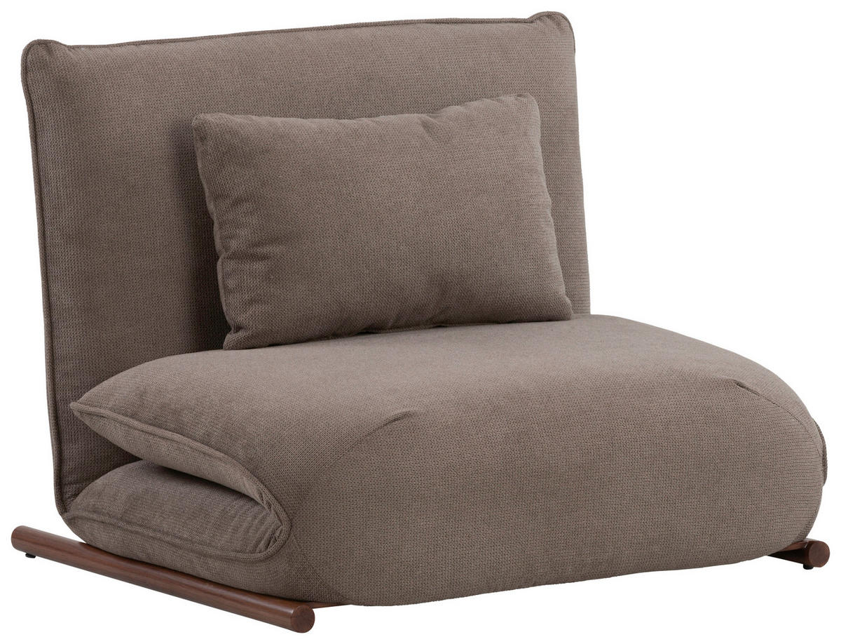 SESSEL in Samt Braun  - Dunkelbraun/Braun, Design, Textil/Metall (93/97/80cm) - MID.YOU