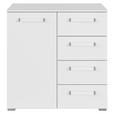 KOMMODE  in 80/81/42 cm  - Silberfarben/Weiß, Design, Holzwerkstoff/Kunststoff (80/81/42cm) - Novel