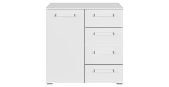KOMMODE  in 80/81/42 cm  - Silberfarben/Weiß, Design, Holzwerkstoff/Kunststoff (80/81/42cm) - Novel