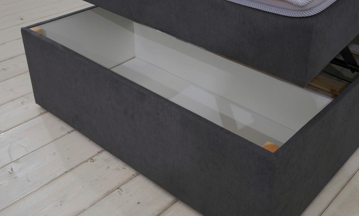 BOXBETT 100/200 cm  in Anthrazit  - Anthrazit/Schwarz, Konventionell, Kunststoff/Textil (100/200cm) - Carryhome