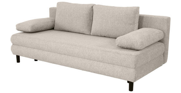 SCHLAFSOFA Lia in Webstoff Graubraun  - Graubraun/Schwarz, Design, Textil/Metall (197/84/92,5cm) - Hom`in