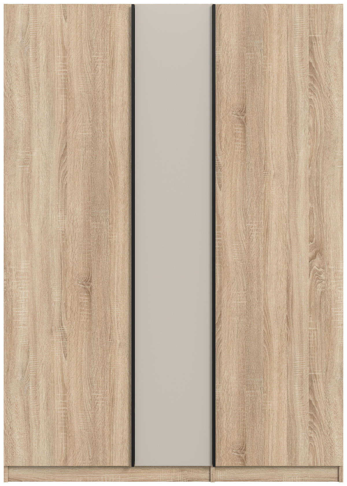 DREHTÜRENSCHRANK 130/183/53 cm,  in Sonoma Eiche, Kaschmir, 3-türig  - Kaschmir/Schwarz, MODERN, Holzwerkstoff (130/183/53cm) - MID.YOU