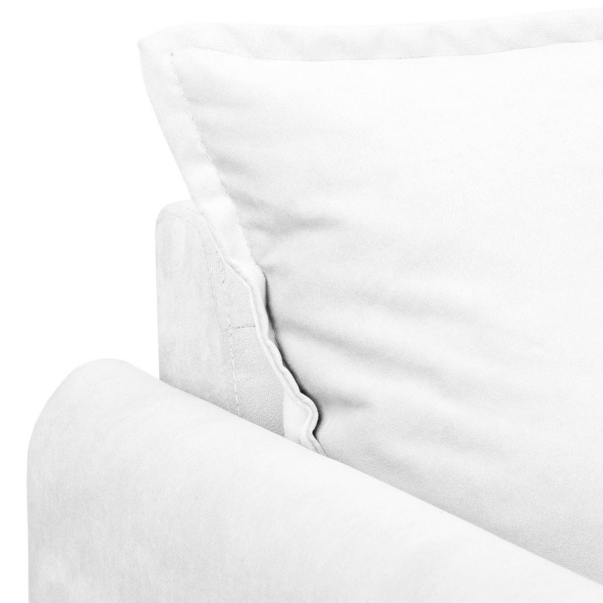 2-SITZER-SOFA Samt Weiss  - Weiss/Schwarz, Design, Holz/Textil (138/86/100cm) - P & B