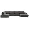 WOHNLANDSCHAFT in Cord Dunkelgrau  - Dunkelgrau/Schwarz, Design, Kunststoff/Textil (224/425/190cm) - Pure Home Lifestyle