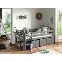 SPIELBETT Bettschublade, Absturzsicherung, Leiter, Rollrost 90/200 cm  in Grau  - Grau, MODERN, Holz/Holzwerkstoff (90/200cm) - MID.YOU
