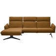 ECKSOFA in Flachgewebe Currygelb  152/259 cm  - Currygelb/Schwarz, Design, Textil/Metall (152/259cm) - Dieter Knoll