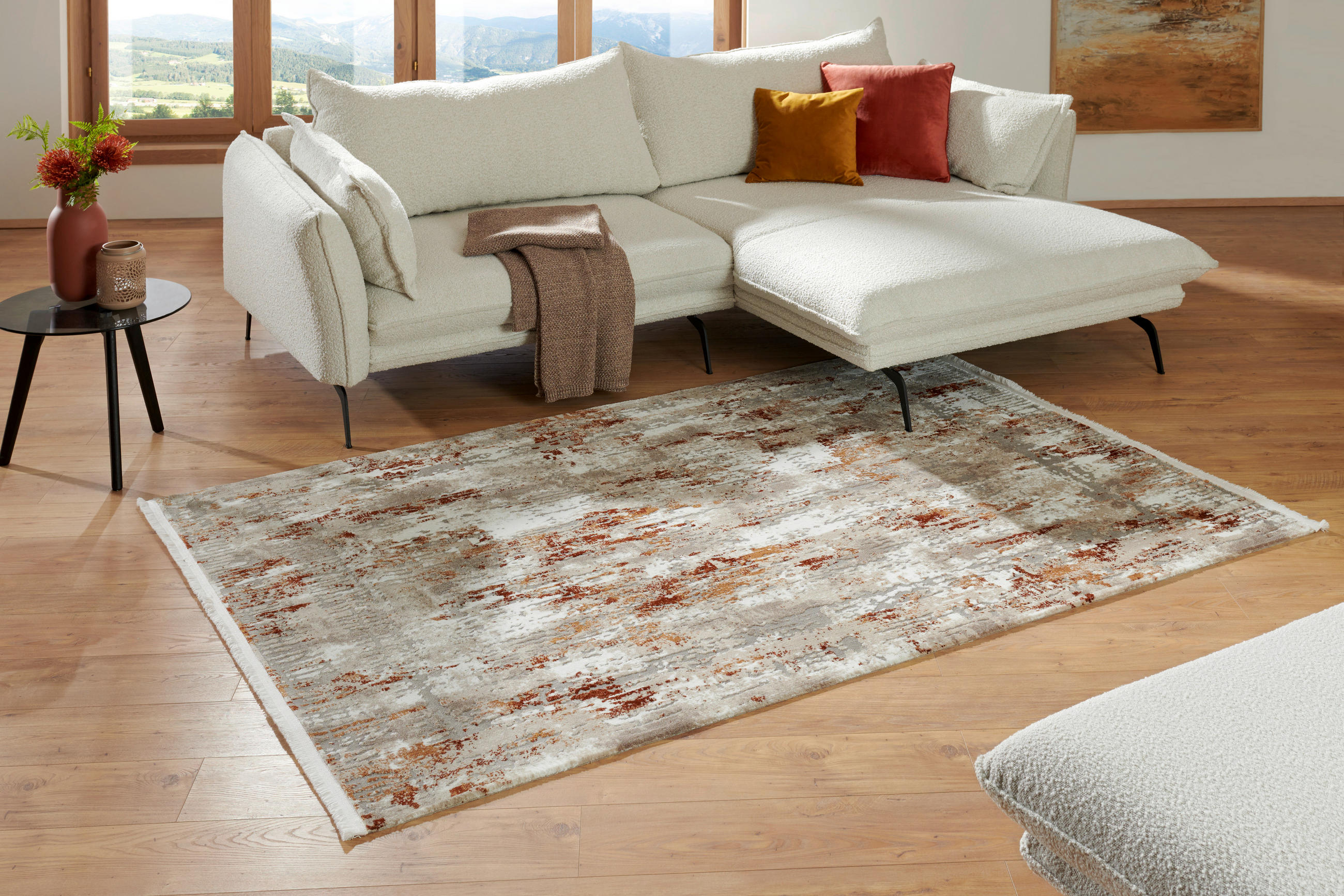 TKANÝ KOBEREC, 133/190 cm, terakota - terakota, Design, textil (133/190cm) - Novel