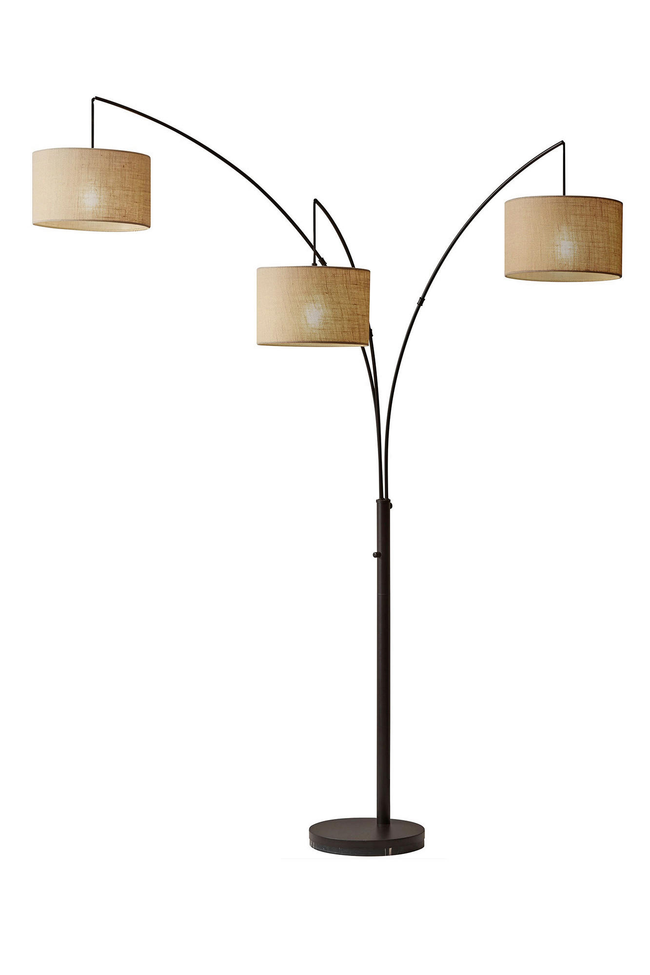STEHLEUCHTE 35/220/106 cm  - Schwarz/Naturfarben, Design, Textil/Stein (35/220/106cm) - P & B