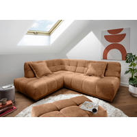 ECKSOFA Chenille Koralle  - Koralle/Schwarz, Modern, Kunststoff/Textil (203/254cm) - Livetastic