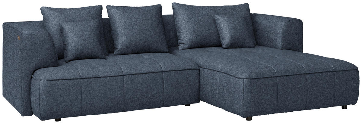 ECKSOFA Webstoff Dunkelblau  - Schwarz/Dunkelblau, Design, Kunststoff/Textil (288/188cm) - Welnova