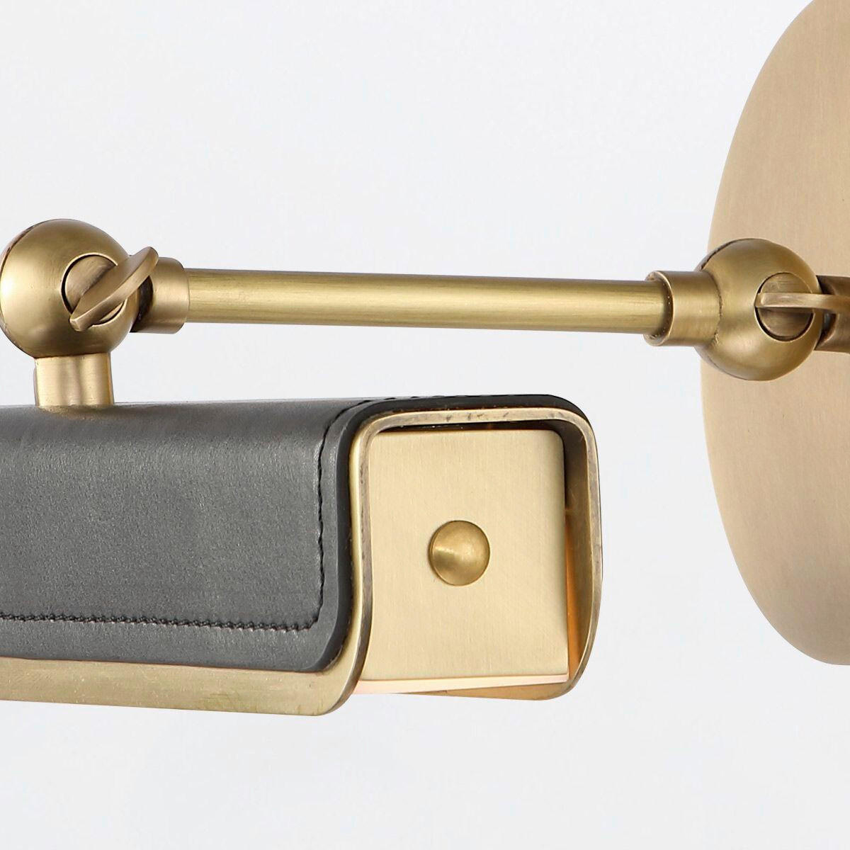 WANDLEUCHTE    - Messingfarben, KONVENTIONELL, Leder/Kunststoff (19,7/30,5/24,8cm) - Elstead Lighting